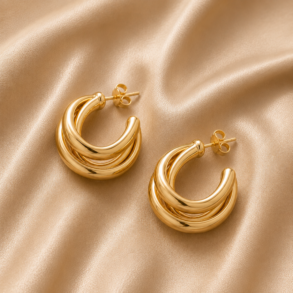 Triple Curve Hoops